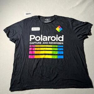 Polaroid OneStep T Shirt Men 3XL Black Graphic Capture and Remember Rainbow Logo
